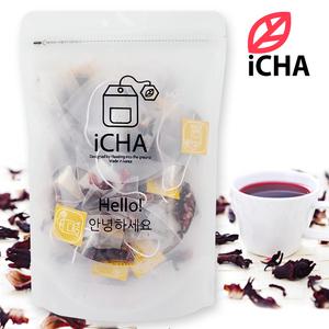 히비스커스 25티백/아이차[iCHA]삼각티백/허브차 홍차 블랜딩차 28종/캐모마일 루이보스 페퍼민트 얼그레이