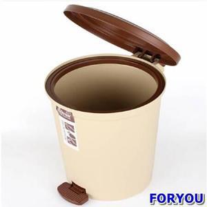ForU753 잎새 원형 페달휴지통 대20L 종량제봉투휴지통 페달쓰레기통 무소음휴지통