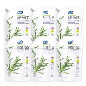 참그린 허브식초설거지 리필, 900g, 6개