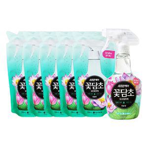 엘지 샤프란케어 꽃담초 섬유탈취제 연꽃 본품400mL x 1개 리필320mL X 5개
