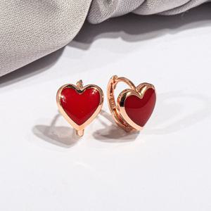 14K 18K 러빙유 하트 컬러 에폭 원터치 귀걸이 데일리