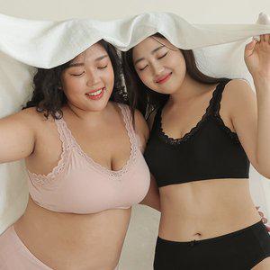 [공구우먼] [제작] 코튼 레이스 브라탑 72341 빅사이즈 여성속옷