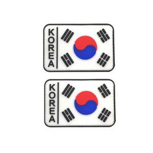 태극기 패치 흰색 PVC방수 와펜 /4p 접착식와펜 뱃지