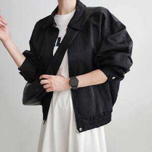 스탠다드 매트 나일론 카라 블루종 루즈핏 집업점퍼