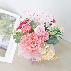 AN07_꿈꾸는 카네이션 화병 꽃다발 set 26cm (DIY) 3컬러 인테리어 조화 어버이날 스승의날 선물