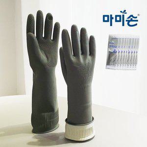 마미손 칼라 고무장갑 그레이 중 (M) 회색 x 10개