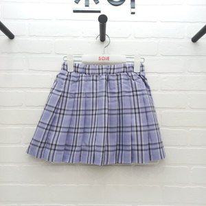 [소이]바이올렛 체크 플리츠 스커트(24M1852VI)