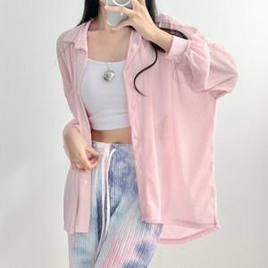 입꼬 / 하늘하늘 시스루 데일리 하프 셔츠 남방6color