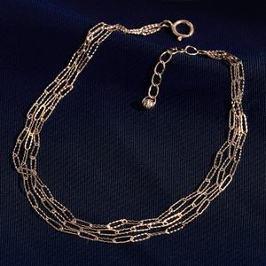 14K 18K 레이어드 체인 세줄 팔찌 19.5cm 아멜 여성 패션 핑크골드 데일리 금팔찌