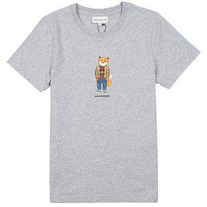 [메종키츠네] 여성 드레스드폭스 반팔티 LW00112KJ0008 H120 라이트그레이멜란지
