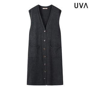 (무료반품) [UVA] 버튼업 아웃 포켓 비스코스 롱 니트 베스트 (UO4VW007L0)