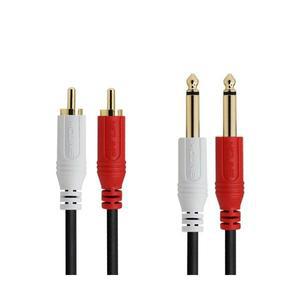 MACK PA08 2RCA to 2모노5.5 5m 오디오선 스피커 음향 반주기 믹서 앰프 연결선