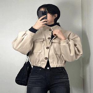 [라일리의류] Rly 여성 밴딩 크롭 숏자켓 숏코트 3color