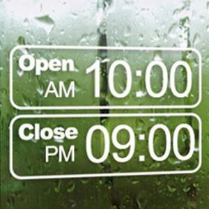 [BZJKQB0J_4B]그래픽스티커 레터링 AM PM Open Close