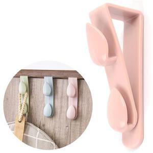 도어 행거 2단 걸이 핑크 후크 문 주방 싱크대 봉투