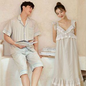 [바풀] LL S3025 52 커플잠옷 여름 파자마 반팔 잠옷 민소매 나시 원피스 잠옷 세트_P324589350