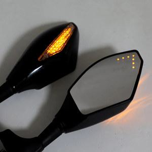 오토바이 사이드미러 1세트 FJR1300 FZR600 FZ6 FZ1 LED YZF R6S FAZER R6 부품 FZ8S 호환 거울 야마하 용 XJ6