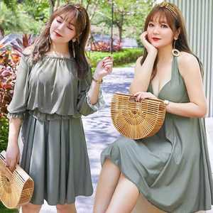 뚱뚱녀 수영복 5XL 100kg 노출없는 상체비만 빅사이즈 투피스 큰컵 통통녀 배가리는