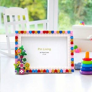 액자 Pinliving 1PC Graden 사진 프레임 장식 가족 활동 선물을위한 간단한 컬러 블록 DIY