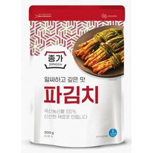 종가 종가 파김치 500g 캠핑 알싸한맛 짜장라면 밥도둑 밥반찬