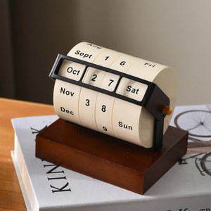 빈티지 우드 회전 우드모던 인테리어 Vintage 인테리어 만년달력 캘린더 소품
