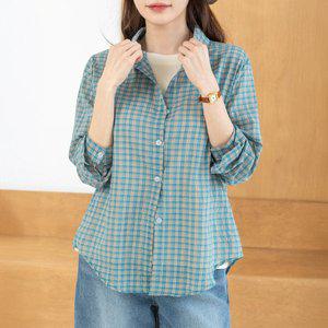 [디얼마미] 클립스 잔체크 남방 /마담 미시 중년 여성 빅사이즈 40대 50대