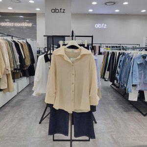 [ab.f.z]AFZ2HB33/여름 8부소매 빅카라 루즈핏 블라우스