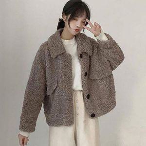 모피 자켓 캐시미어 밍크 트렌치 코트 인조 스트릿웨어 봄 가을 베이지 모조 양털 플러시 패션 외투 여성용