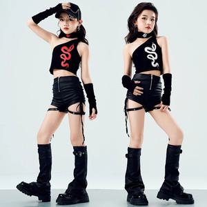 핫걸 블랙 원숄더 크롭탑 핫팬츠 섹시한 주니어 방송댄스복 여아 옷 걸그룹 쎈언니 무대복