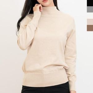 [오노마] ONM 여자 가을 데일리 부드러운 노멀 반폴라 베이직 니트  8649216)
