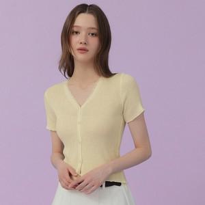 올르 레이스 레이어드 반팔 니트 TNDDFCD005