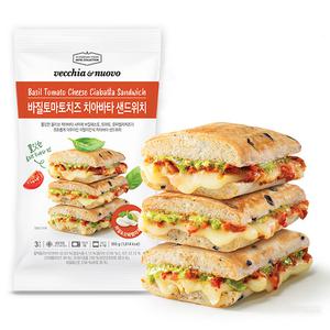 [장보기] 베키아에누보 바질토마토치즈 치아바타샌드위치 555g