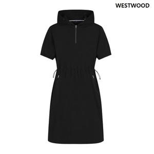 [AK플라자] [웨스트우드] 여성 후드 우븐 집업 원피스_WP2WCOP452 BK