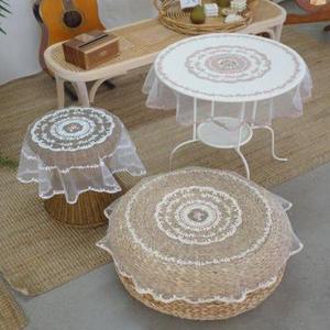 052 원형 테이블 레이스 75cm (3color) 침구 커버 패브릭커버 식탁보 레이스커버