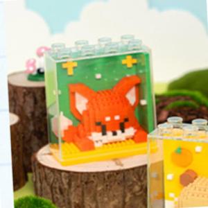 액자형 동물 나노블럭 여우블럭 327pcs 여우만들기 4살장난감 실버미술 DIY