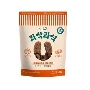 [유통기한 임박] 올리브 콰삭콰삭 강아지 비스킷 간식 펌킨&코코넛 120g, 12입, 1개
