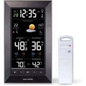 AcuRite 디지털 버티칼 날씨 기상예보 실내외 온습도 날짜 시간 01121M BLACK