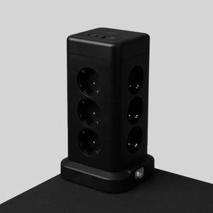 지클릭커 파워마스터 타워 12구 고용량 4000W USB 출력 멀티탭 NP712PD 블랙