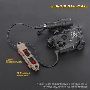 WADSN 전술 이중 기능 압력 스위치 에어소프트 PEQ-15 NGAL M600 M300 스카우트 손전등 권총 무기 액세서리