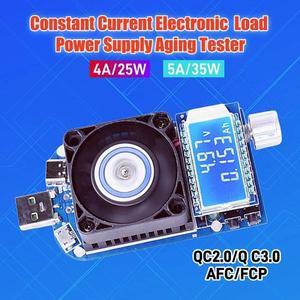 정전류 전자 부하 QC2.0/3.0 AFC FCP 고속 충전 테스터, USB C 타입 트리거, 속임수 방전 용량, 25W/35W