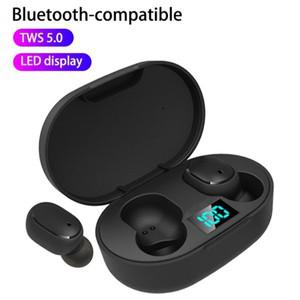 수영이어폰 E6S TWS 무선 블루투스 헤드셋 방수 노이즈 캔슬링 LED 이어버드 마이크  무선 헤드폰 블루투스