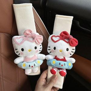 Sanrios 안전 벨트 커버 Hellokittys 자동차 어깨 패드 안전 벨트 귀여운 통기성 보호 안전 벨트 패딩 패드 자동 인테리어