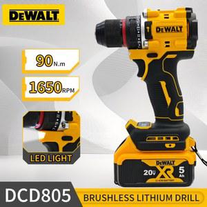 Dewalt 1650RPM 브러시리스 임팩트 드릴 무선 전기 스크루 드라이버 20V 배터리 용 다기능 핸드 드릴 전동 공구