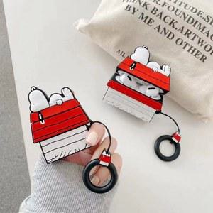 AirPods 4 3 2 1 Pro Pro2 이어폰 케이스 3D 스누피 실리콘 만화 헤드폰 상자 펜던트 웃긴 커버 포함