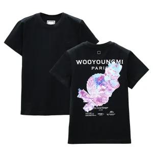 우영미 3D 코랄 백로고 여성 티셔츠 블랙 M251TS05708B