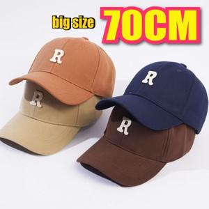 남성용 패션 65-70cm 빅헤드 야구 모자, 코튼 아웃도어 스포츠 스냅백 캡, 빅사이즈 딥 트러커 (R 레터)