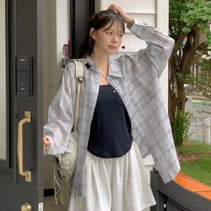 [제작] 사리린 루즈핏 체크 셔츠 82966 빅사이즈 여성의류