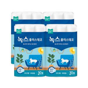 모나리자 플러스 3겹 27M 30롤 4개 총120롤 화장지 대용량 사업자 잘 녹는 화장지