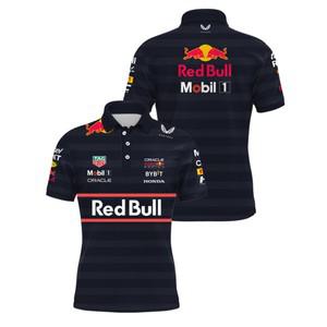 2025 봄/여름 핫셀링 일본 스페셜 에디션 F1 레이싱 티셔츠 레드불 남성 플립 카라 캐주얼 탑