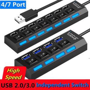 도킹스테이션 호환 C타입 멀티허브 USB 포트 YelWong 4/7 포트 USB 허브 2.0 고속 분배기 확장기 PC 노트북
